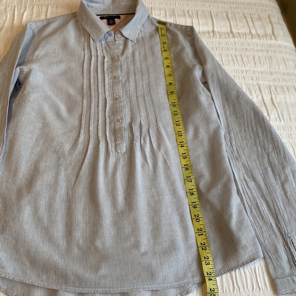Tommy Hilfiger blue & white striped tunic blouse. Button closure /long sleeve. S - Picture 10 of 12